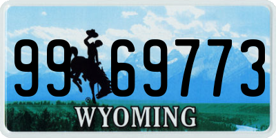 WY license plate 9969773