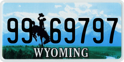 WY license plate 9969797