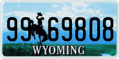 WY license plate 9969808