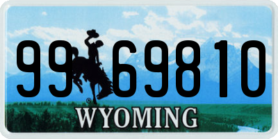 WY license plate 9969810