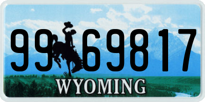 WY license plate 9969817