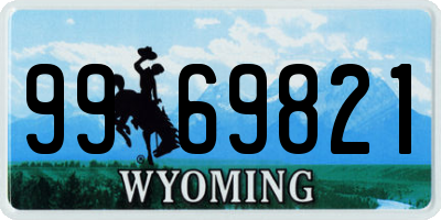 WY license plate 9969821