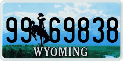 WY license plate 9969838