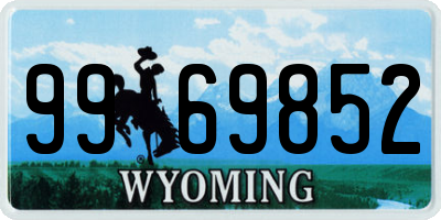 WY license plate 9969852