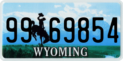 WY license plate 9969854