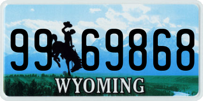 WY license plate 9969868
