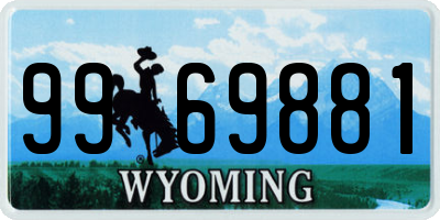 WY license plate 9969881