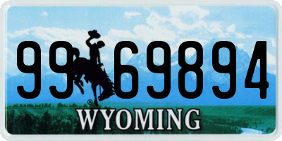 WY license plate 9969894