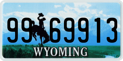 WY license plate 9969913