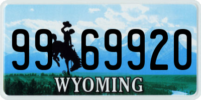 WY license plate 9969920