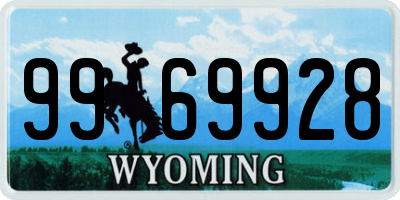 WY license plate 9969928