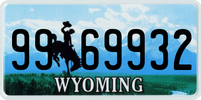 WY license plate 9969932