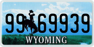 WY license plate 9969939