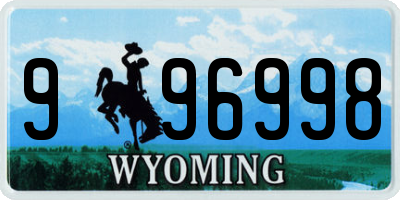 WY license plate 996998