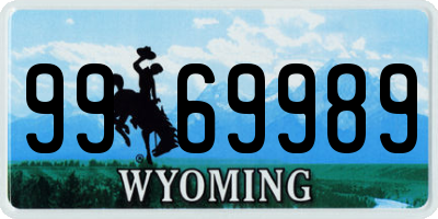 WY license plate 9969989