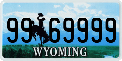 WY license plate 9969999