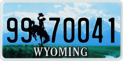 WY license plate 9970041