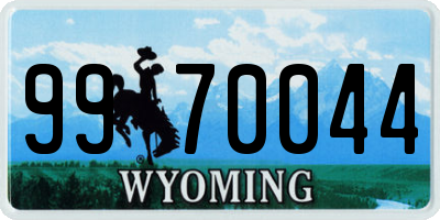 WY license plate 9970044