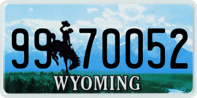 WY license plate 9970052