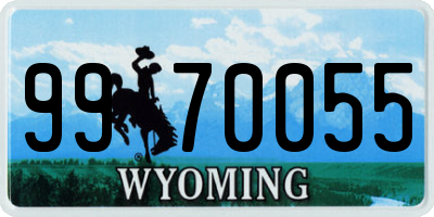 WY license plate 9970055