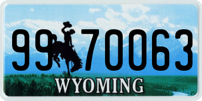 WY license plate 9970063