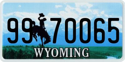 WY license plate 9970065