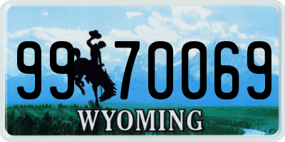 WY license plate 9970069