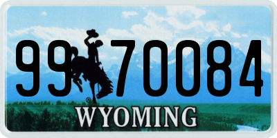 WY license plate 9970084