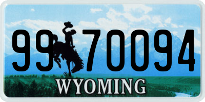 WY license plate 9970094