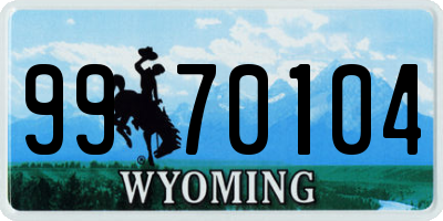 WY license plate 9970104