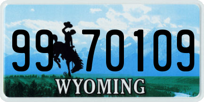 WY license plate 9970109