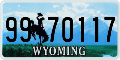 WY license plate 9970117