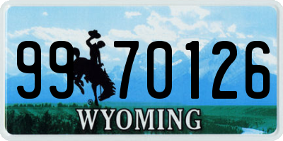 WY license plate 9970126