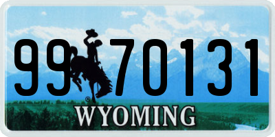 WY license plate 9970131