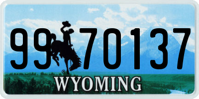 WY license plate 9970137