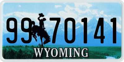 WY license plate 9970141