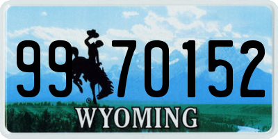 WY license plate 9970152