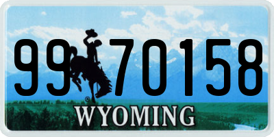 WY license plate 9970158