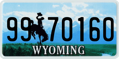 WY license plate 9970160