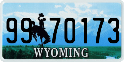 WY license plate 9970173