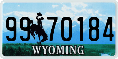 WY license plate 9970184