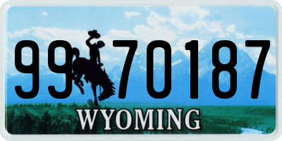 WY license plate 9970187