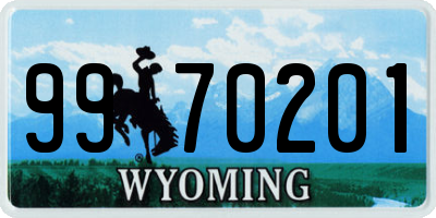 WY license plate 9970201