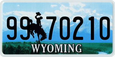 WY license plate 9970210