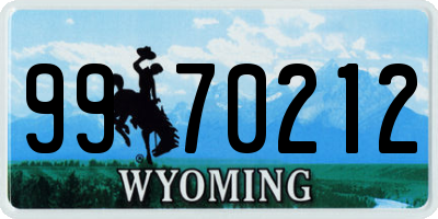 WY license plate 9970212