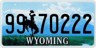 WY license plate 9970222
