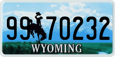 WY license plate 9970232
