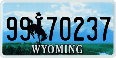 WY license plate 9970237
