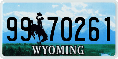 WY license plate 9970261