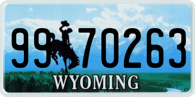 WY license plate 9970263